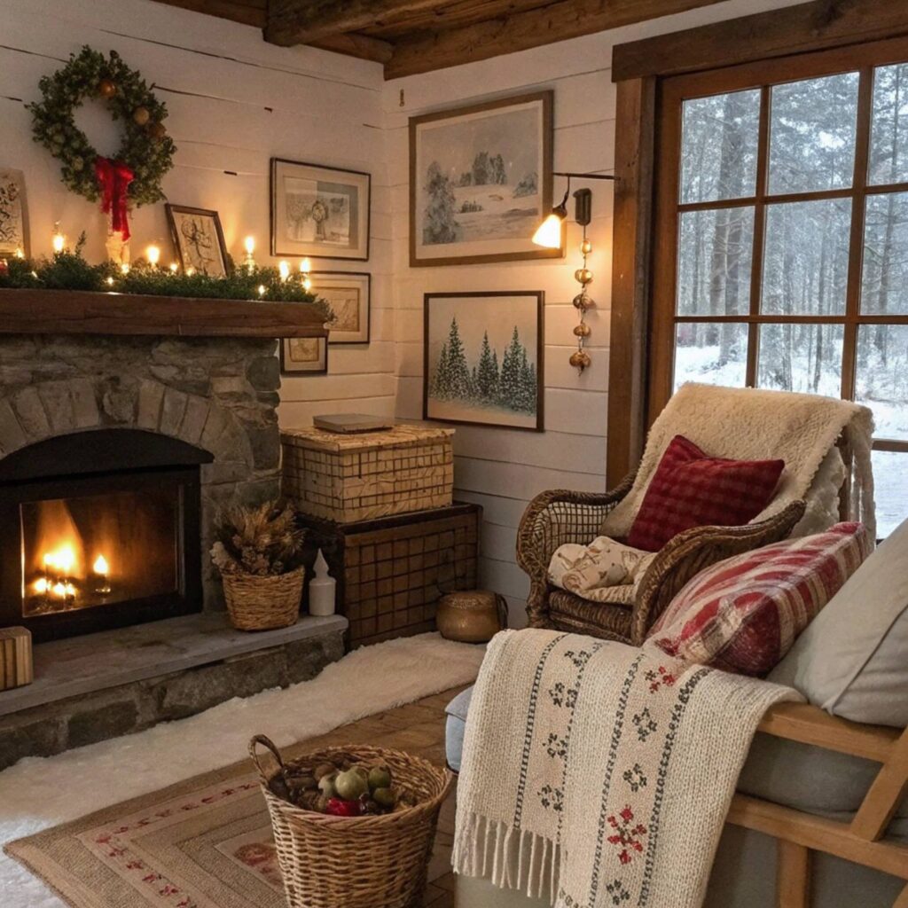 Furniture and Materials in Rustic Interior